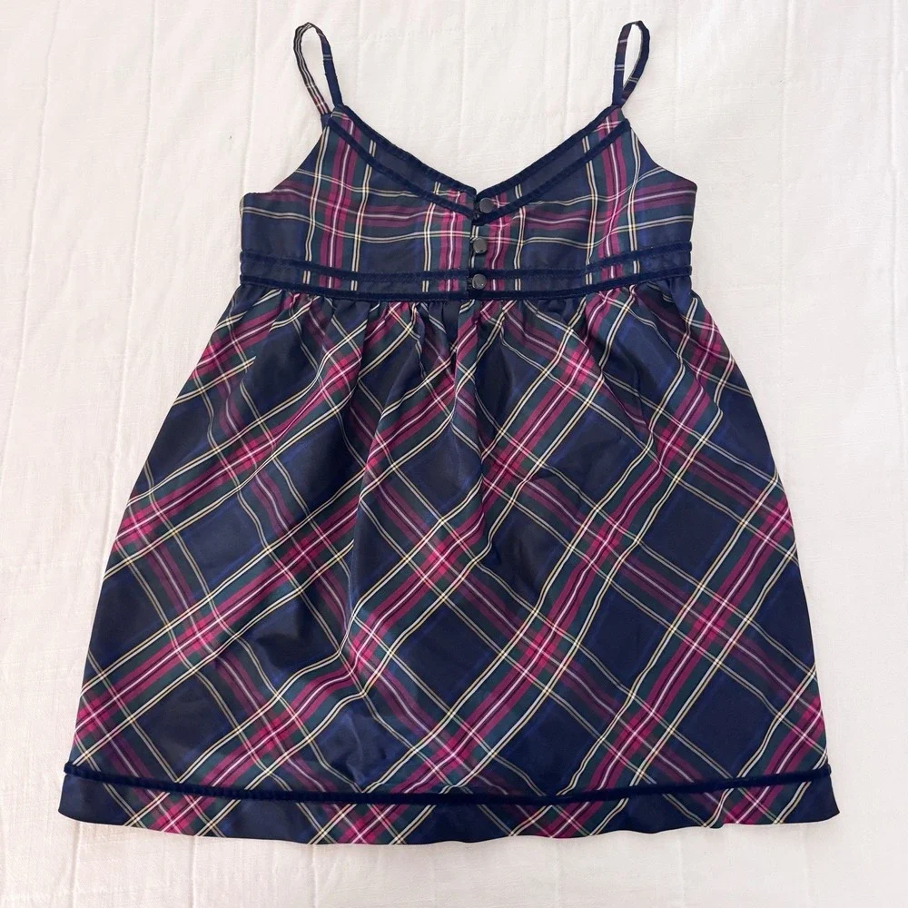 Gap Kids Tartan Plaid Girls‎ SMALL 6/7 Top Strap Back To School Preppy Holiday